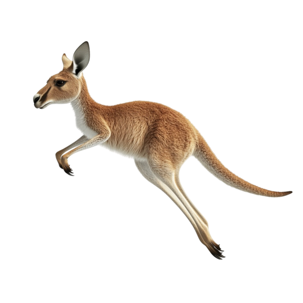 Kangaroo Jumping on Transparent Background AI-Generative png