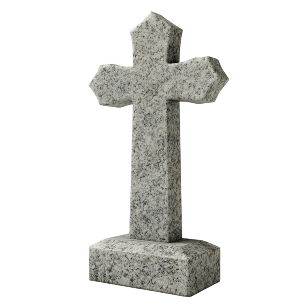 Religious Christian Stone Cross AI-Generative png