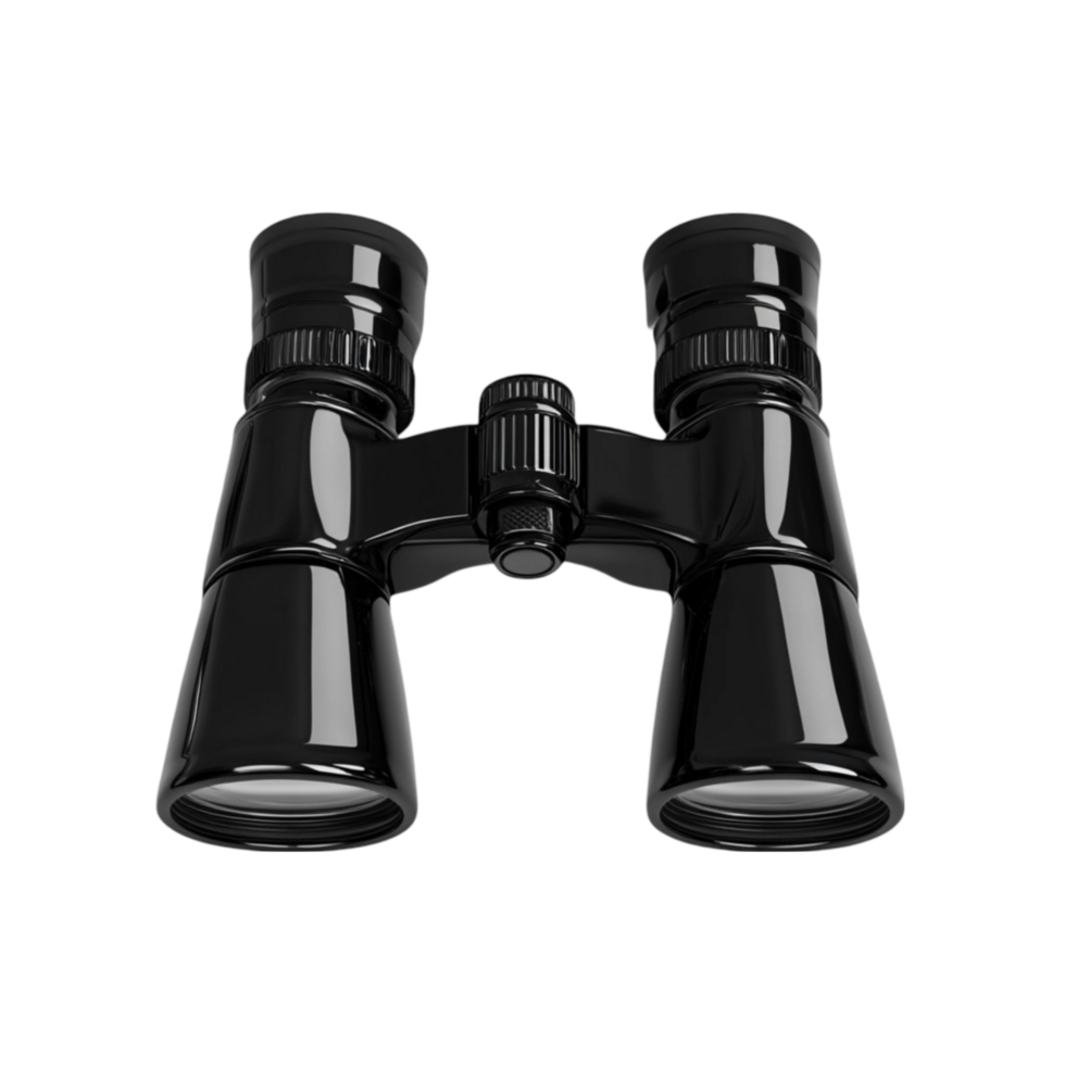Black Binoculars on a Transparent Background AI-Generative png
