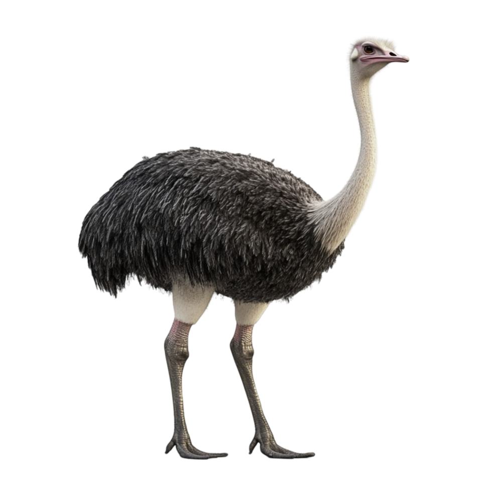 Ostrich Bird on Transparent Background AI-Generative png