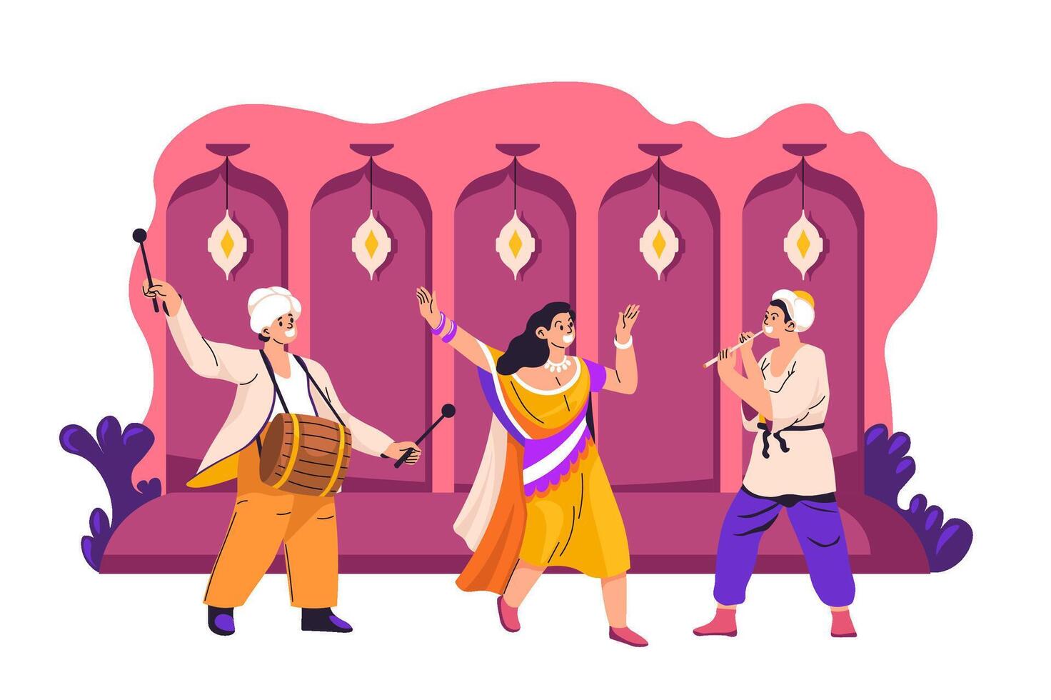 Diwali Festival Music and Dance vector