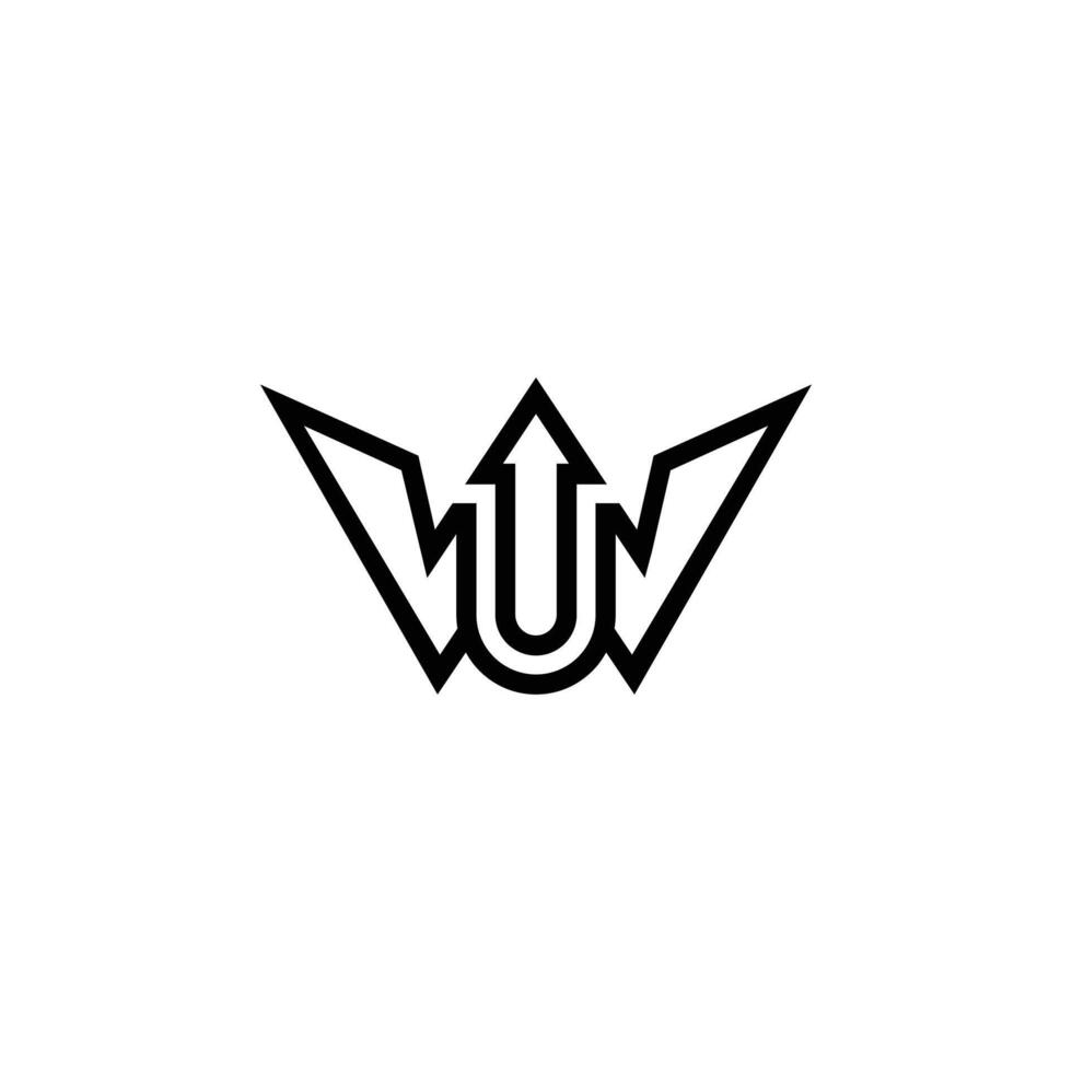 UW, WU, W AND U Abstract initial monogram letter alphabet logo design vector