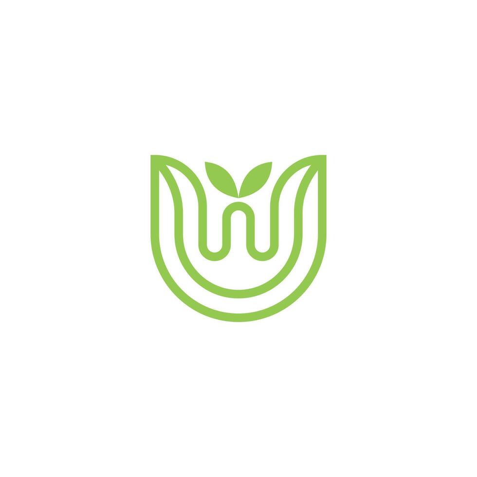 Alphabet Initials logo UW, WU, W and U vector