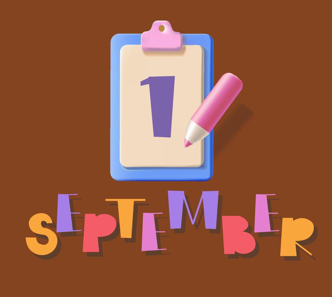 Back to school 3d design. vector