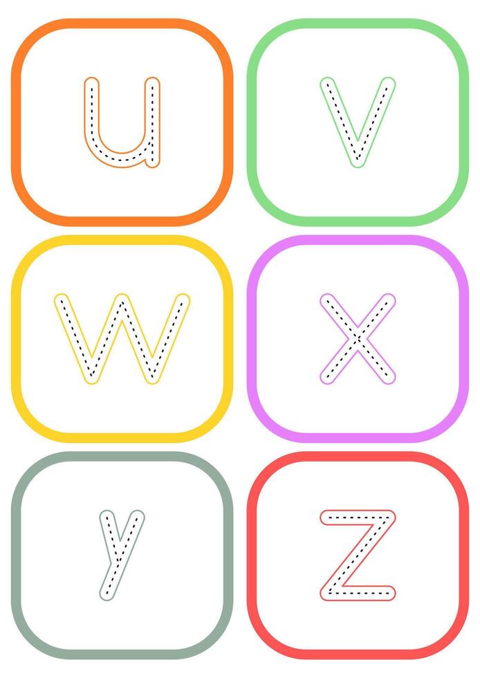 flashcard tracing letters of english alphabet writing practice vector