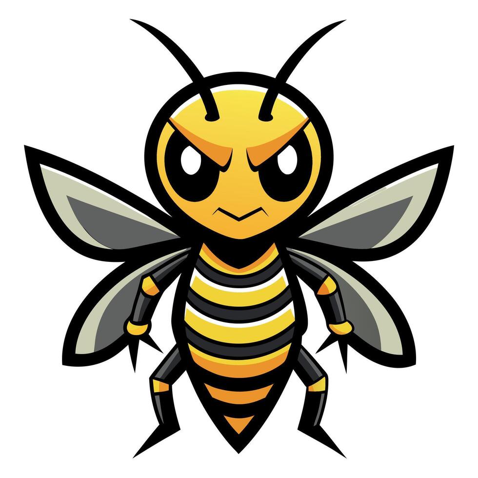Executioner Wasp bee goes kawaii vector