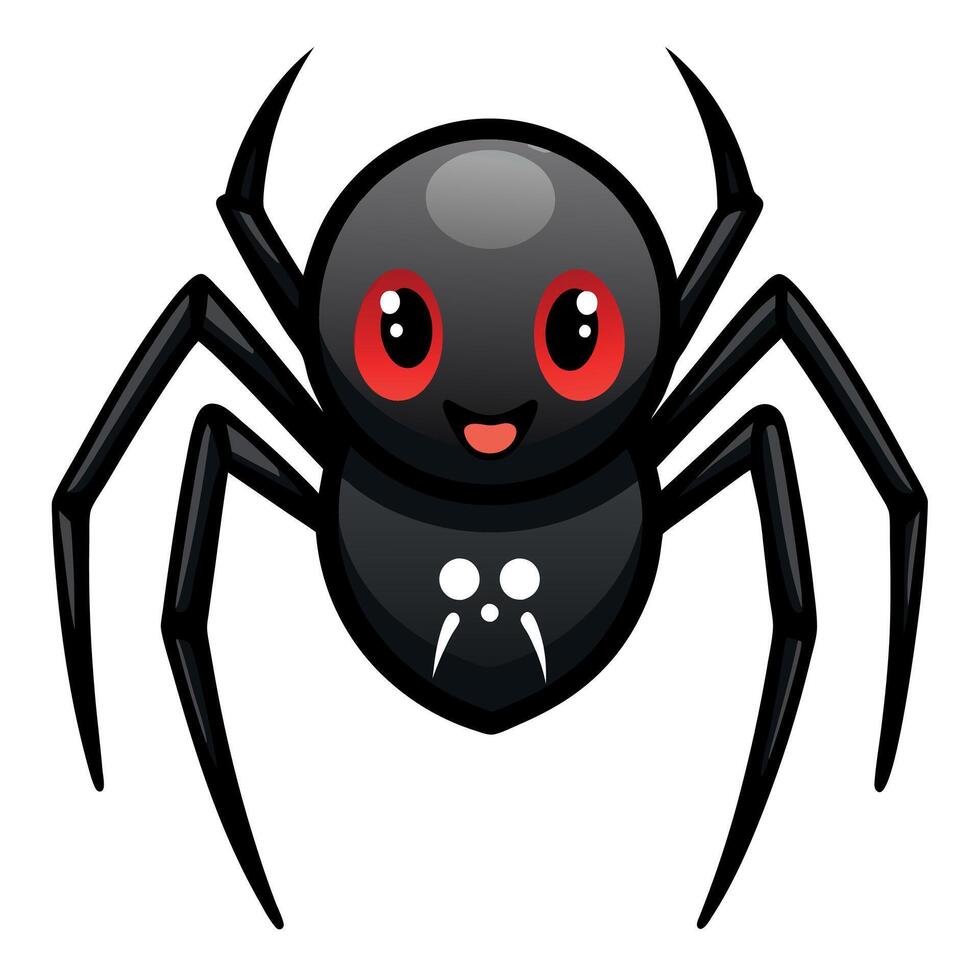 False Black Widow Spider play kawaii vector