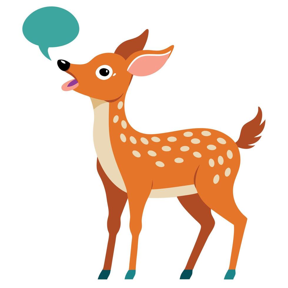 Fallow Deer speaks kawaii vector