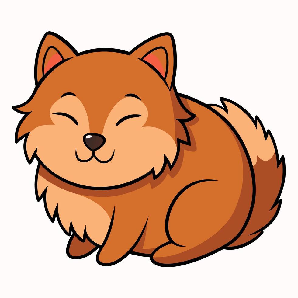 Eurasier dog sleeps kawaii vector