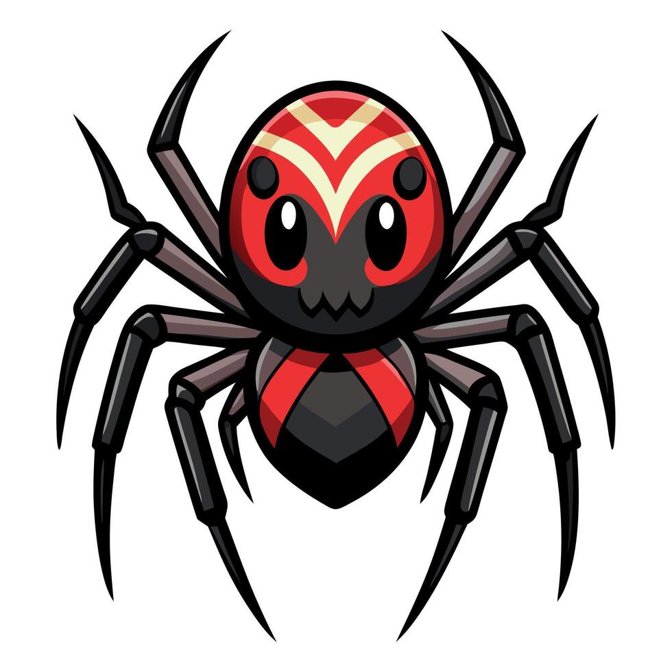 False Widow Spider jumps kawaii vector