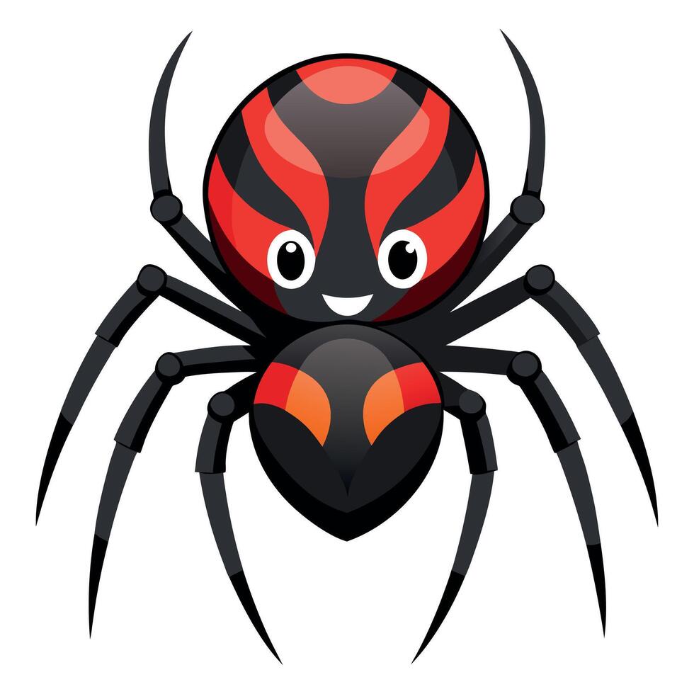 False Widow Spider runs kawaii vector
