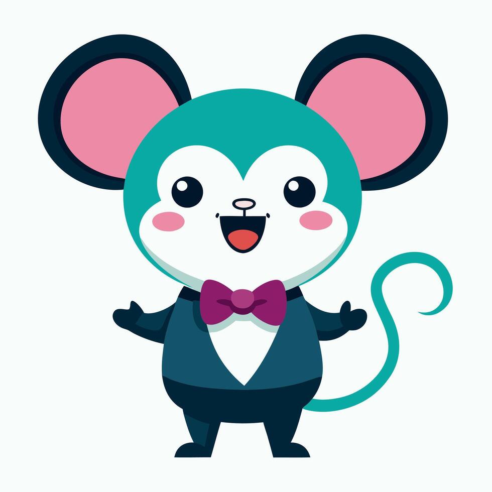 Fancy Mouse speaks kawaii vector