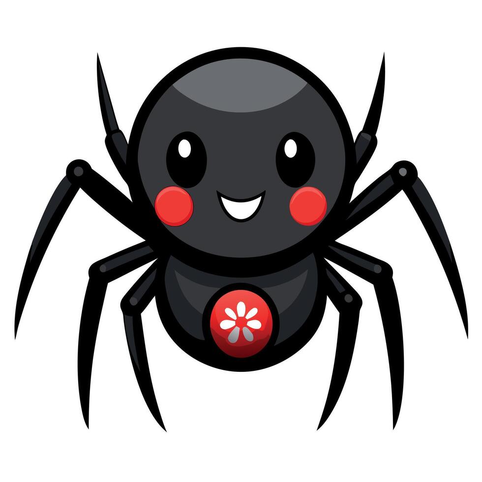 False Black Widow Spider looks kawaii vector