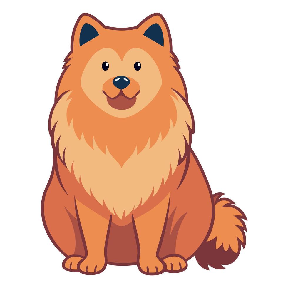 Eurasier dog sits kawaii vector