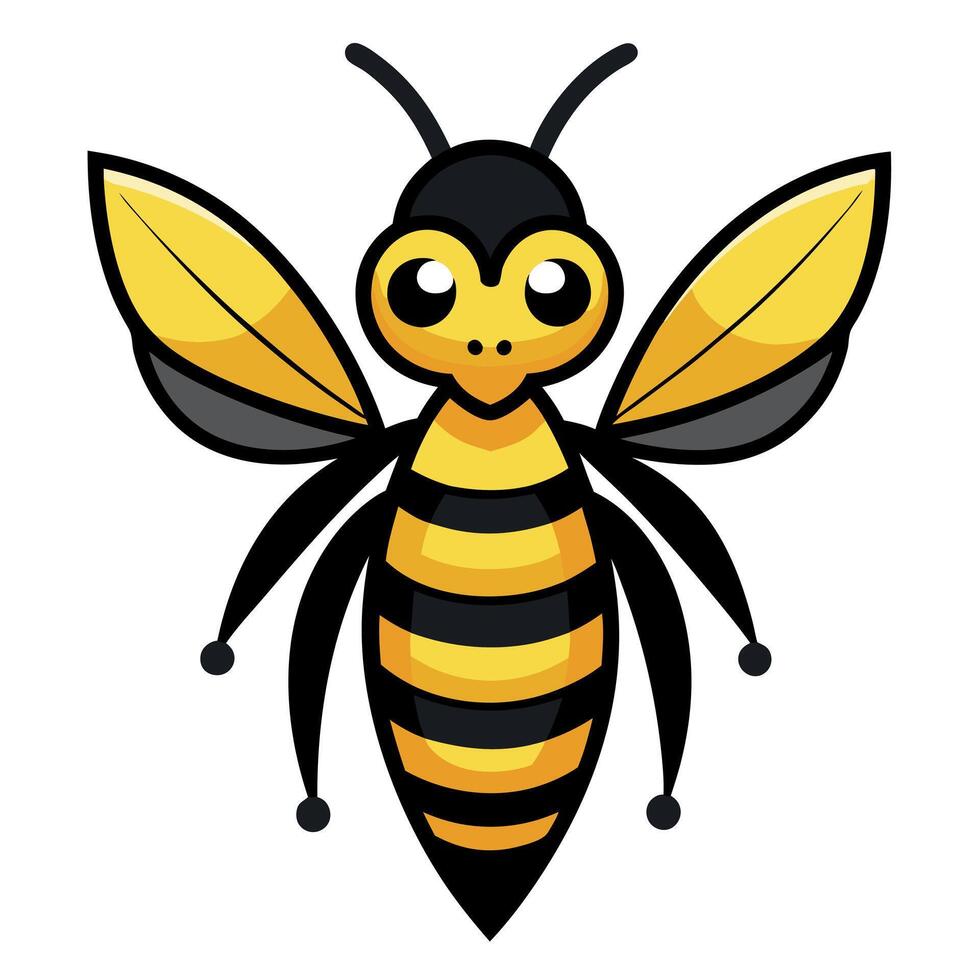 Executioner Wasp bee flies kawaii vector