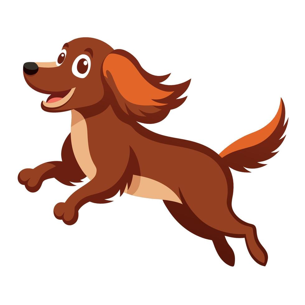 Field Spaniel dog jumps kawaii vector