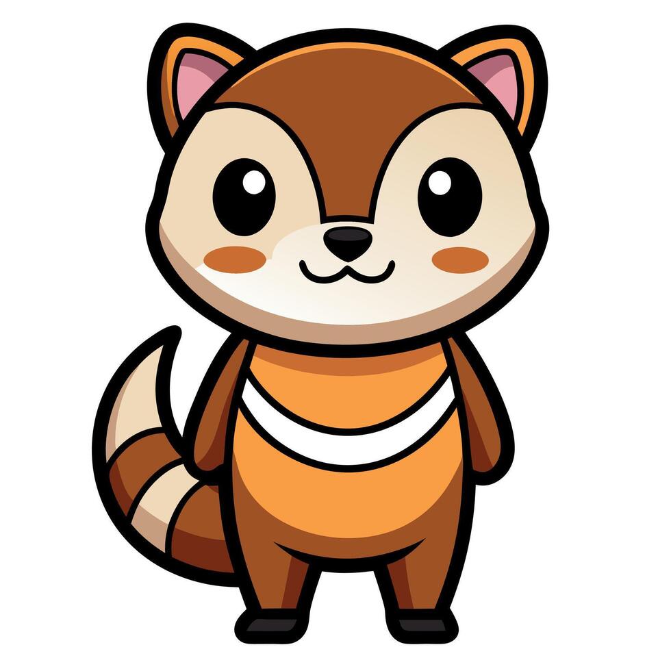Ferret rodent knocks kawaii vector