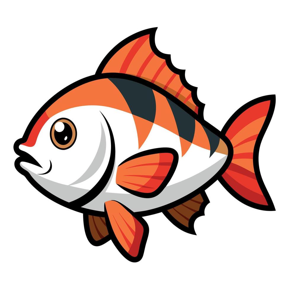 Fiji Blue Devil Damsel Fish play kawaii vector