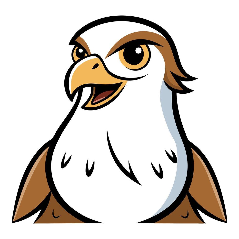 Ferruginous Hawk bird smiles kawaii vector