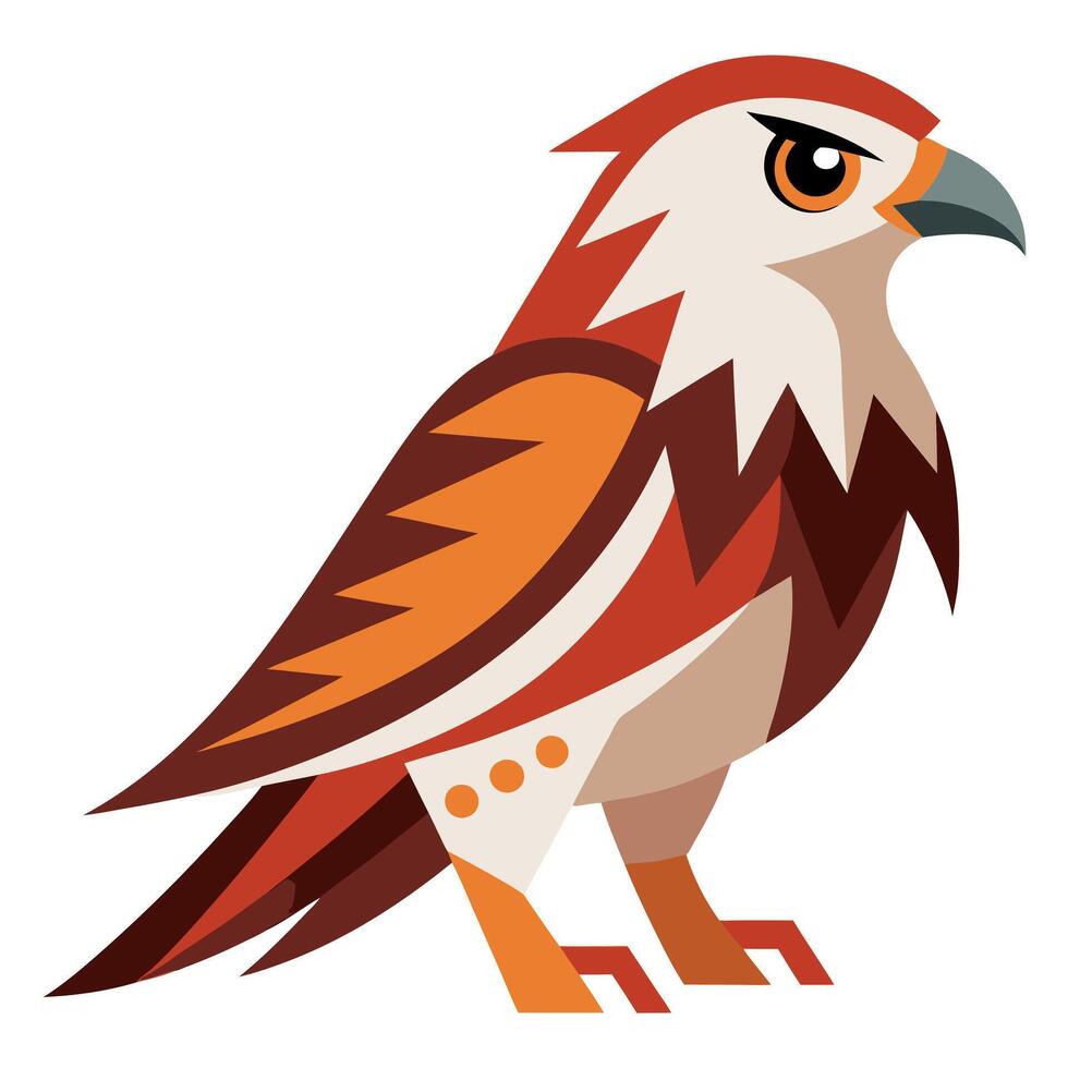 Ferruginous Hawk bird play kawaii vector