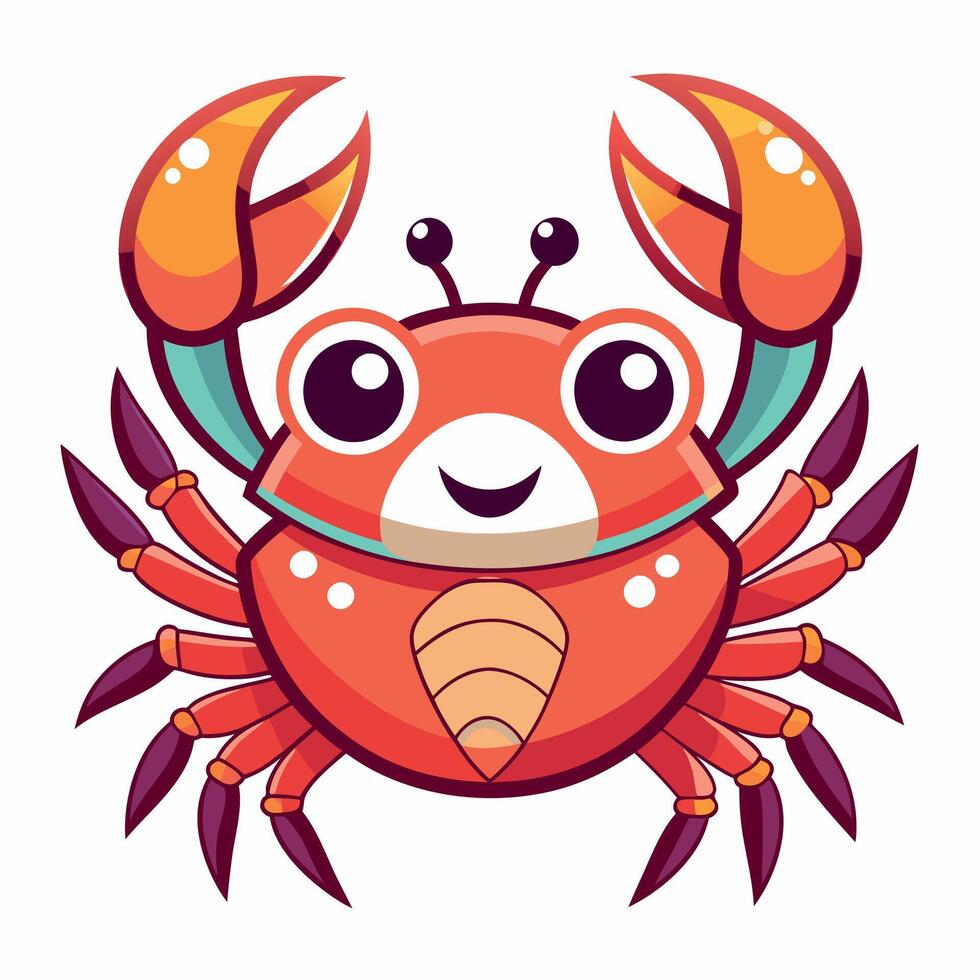 Fiddler Crab knocks kawaii vector