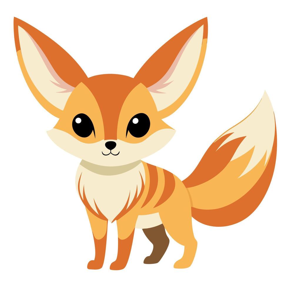 Fennec Fox sits kawaii vector