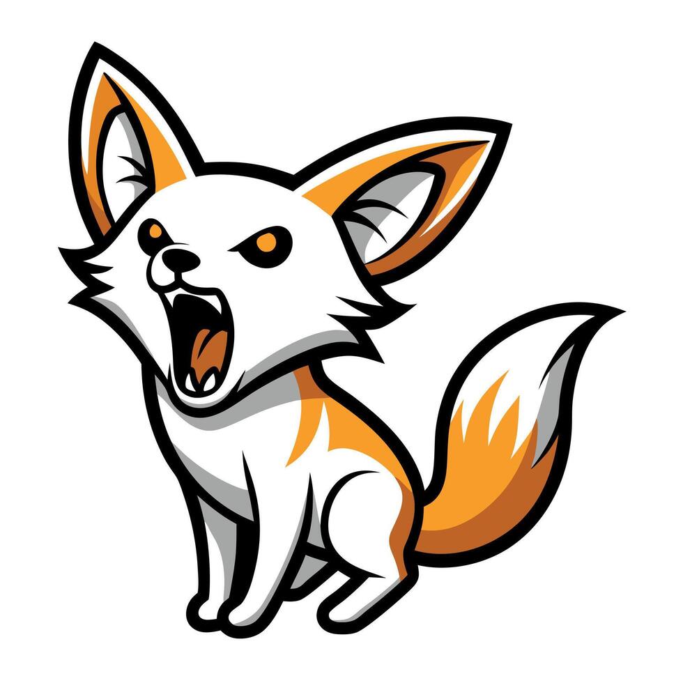 Fennec Fox screams kawaii vector