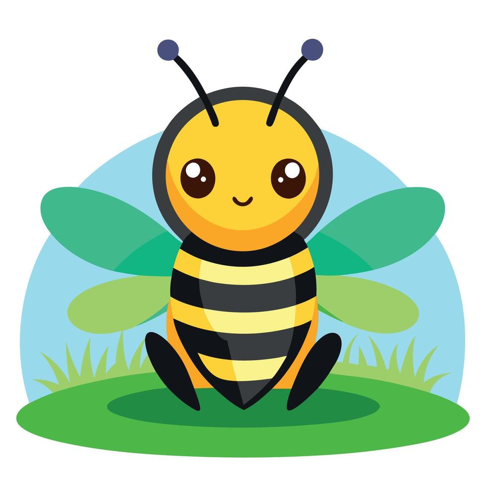 Field Cuckoo Bumblebee bee sits kawaii vector