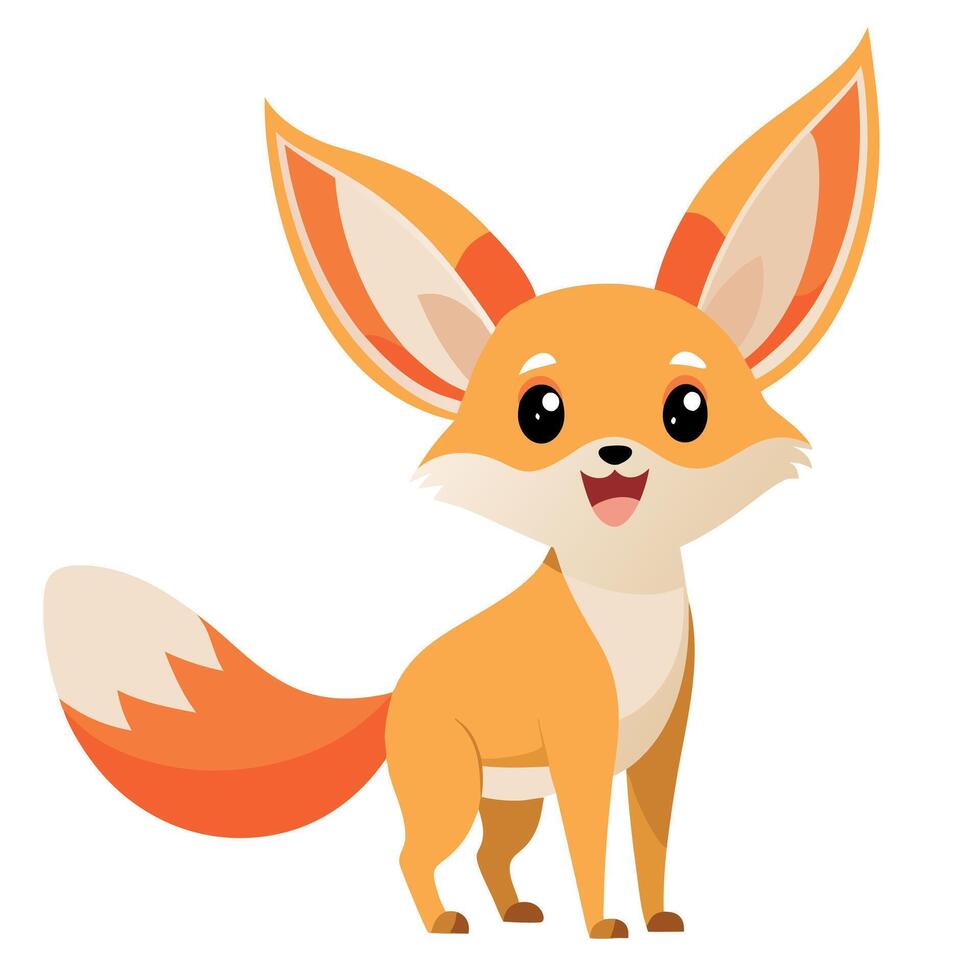Fennec Fox speaks kawaii vector
