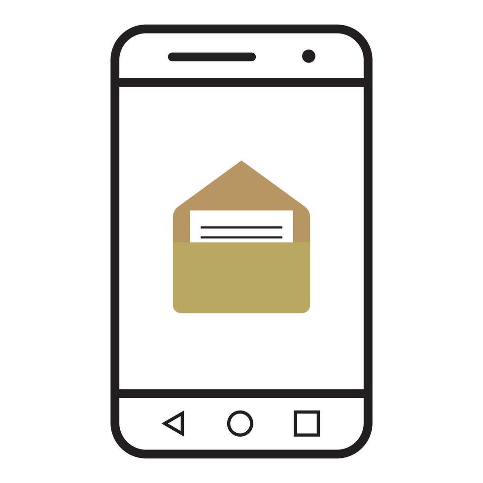 mail box in phone, icon vector
