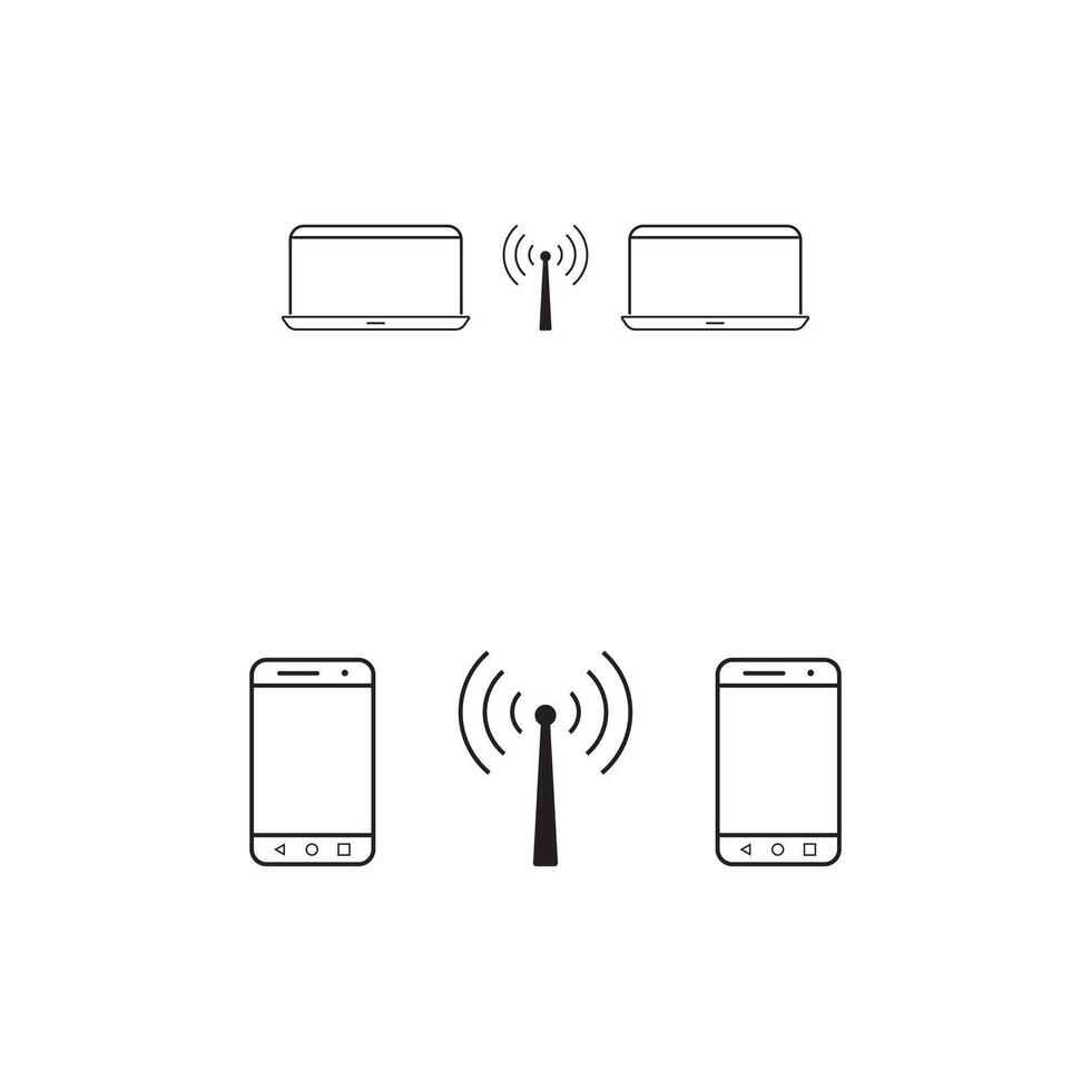 wireless network icons vector