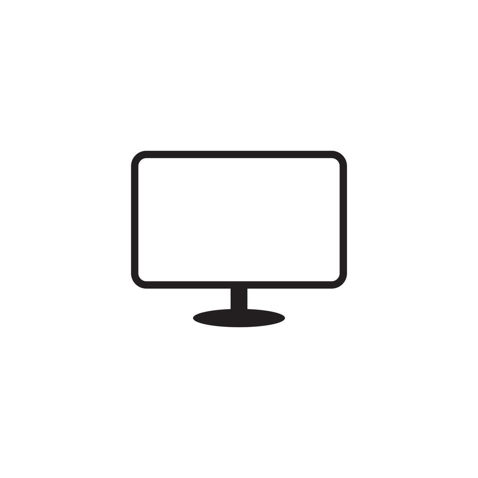 lcd tv monitor, icon vector