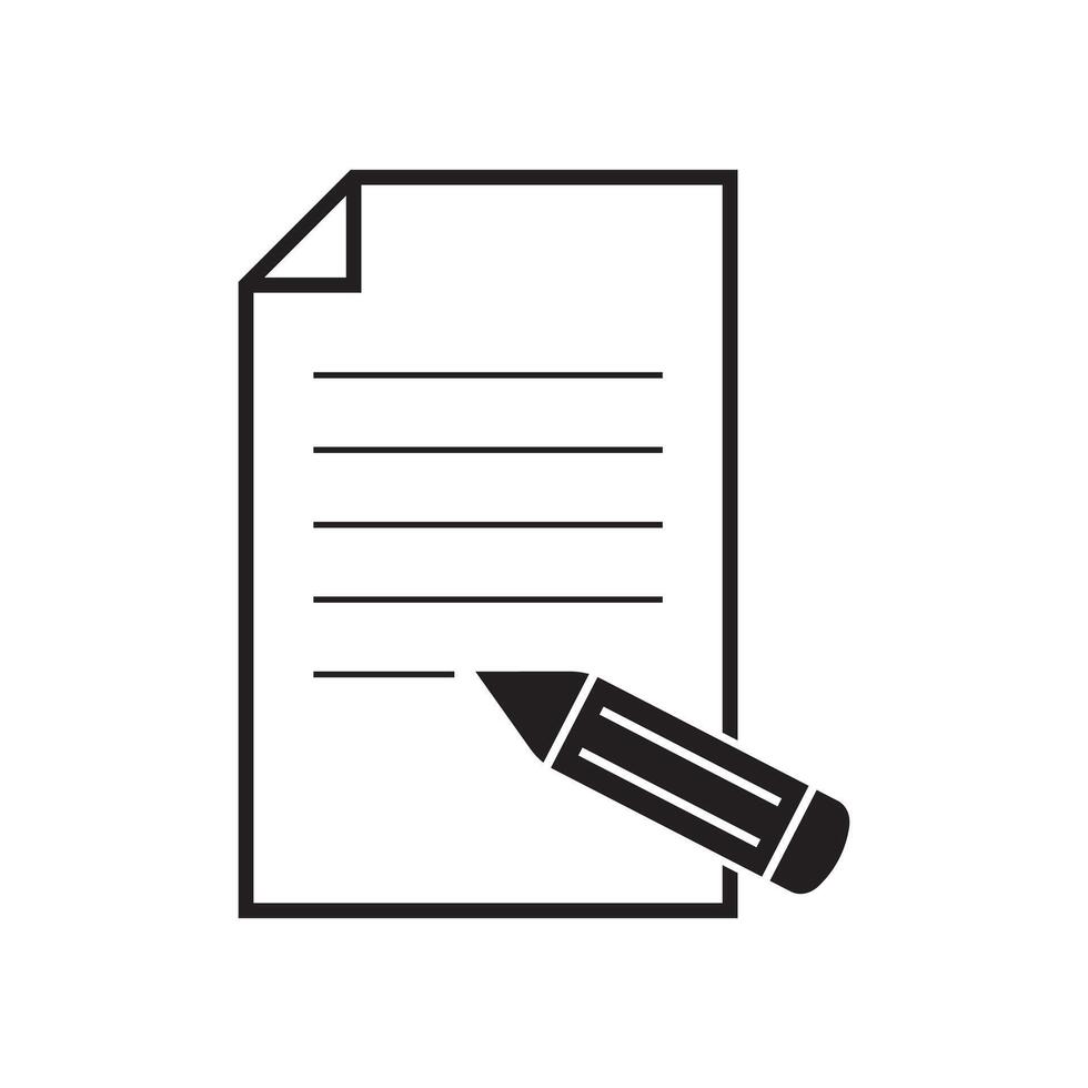 pencil with paper icon vector