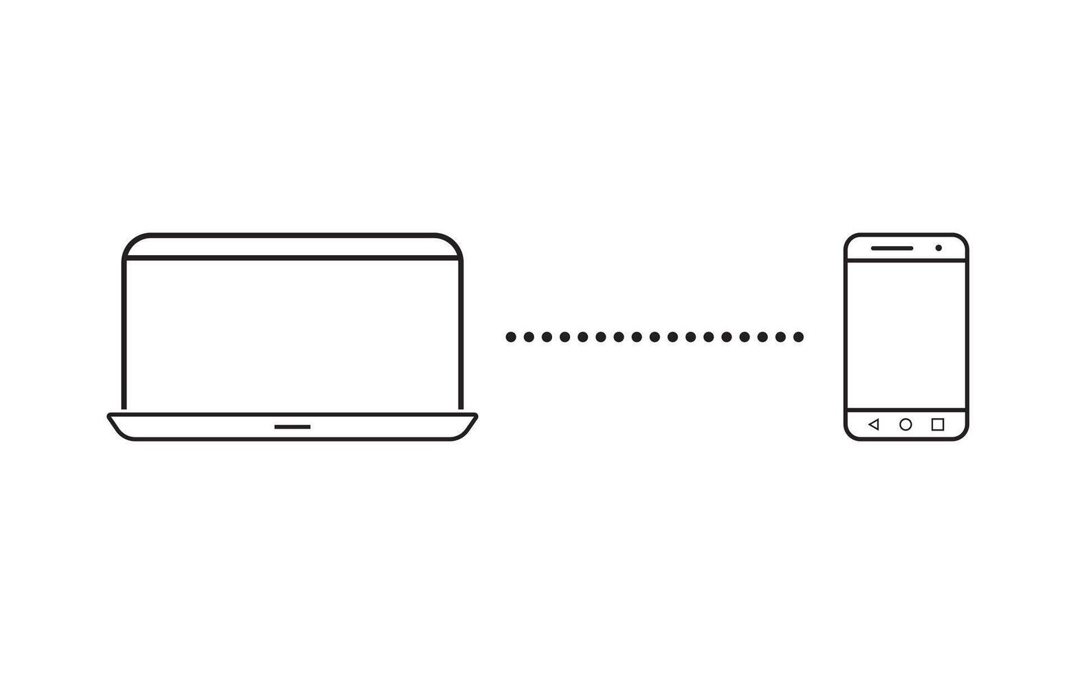 phone and laptop network, icon vector