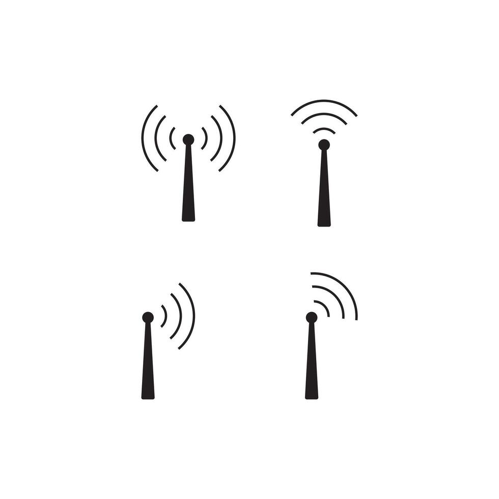 4 wireless network icons vector