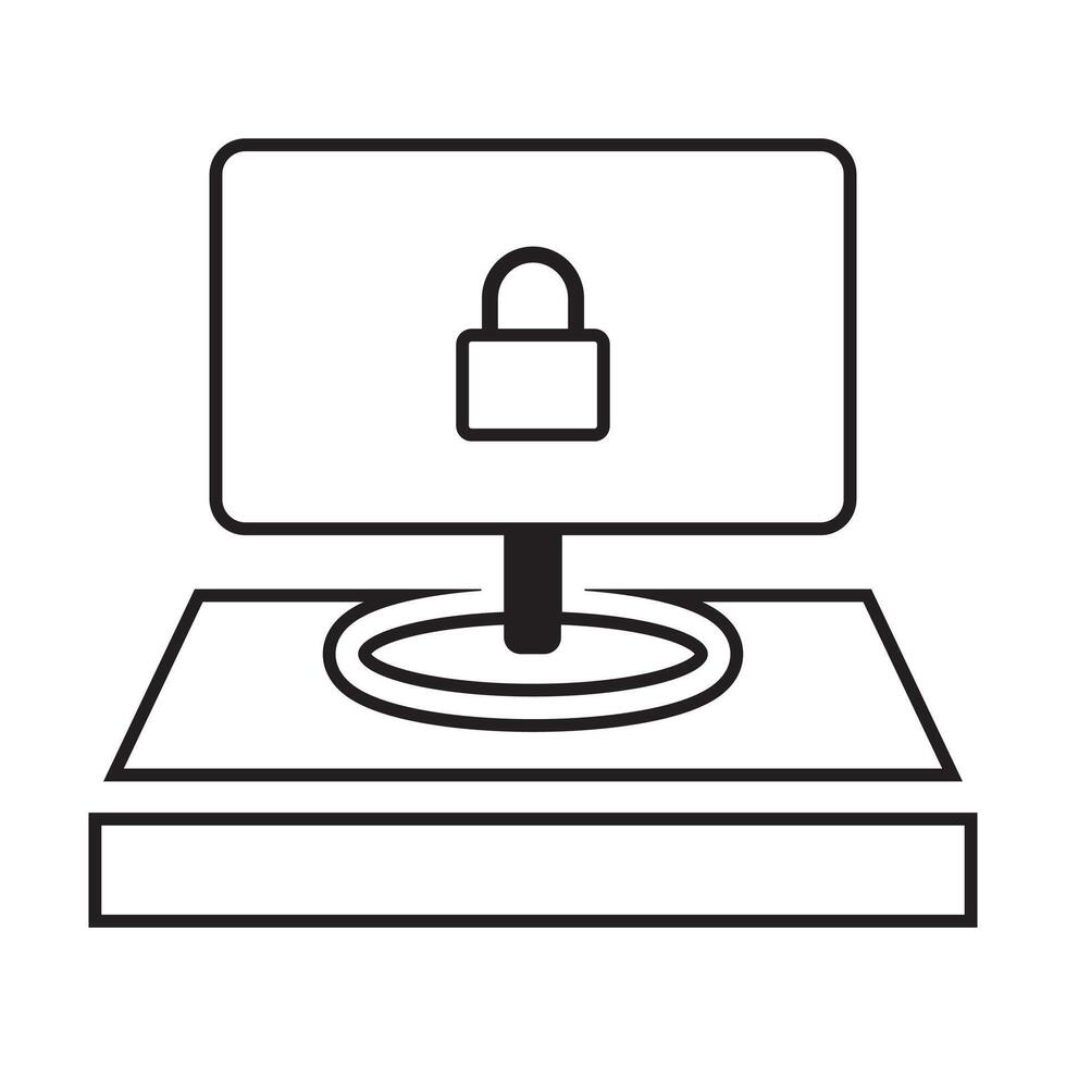 locked and secure computer icon vector
