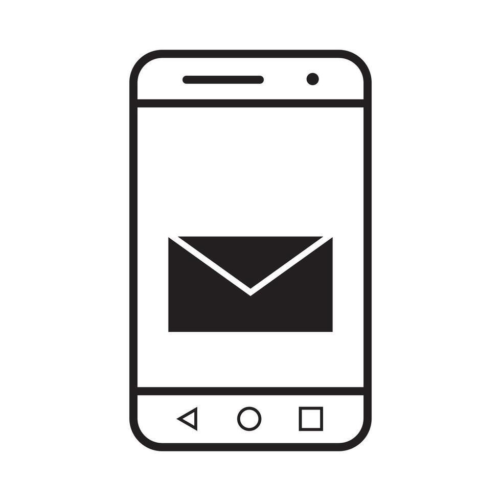 mail in phone icon vector