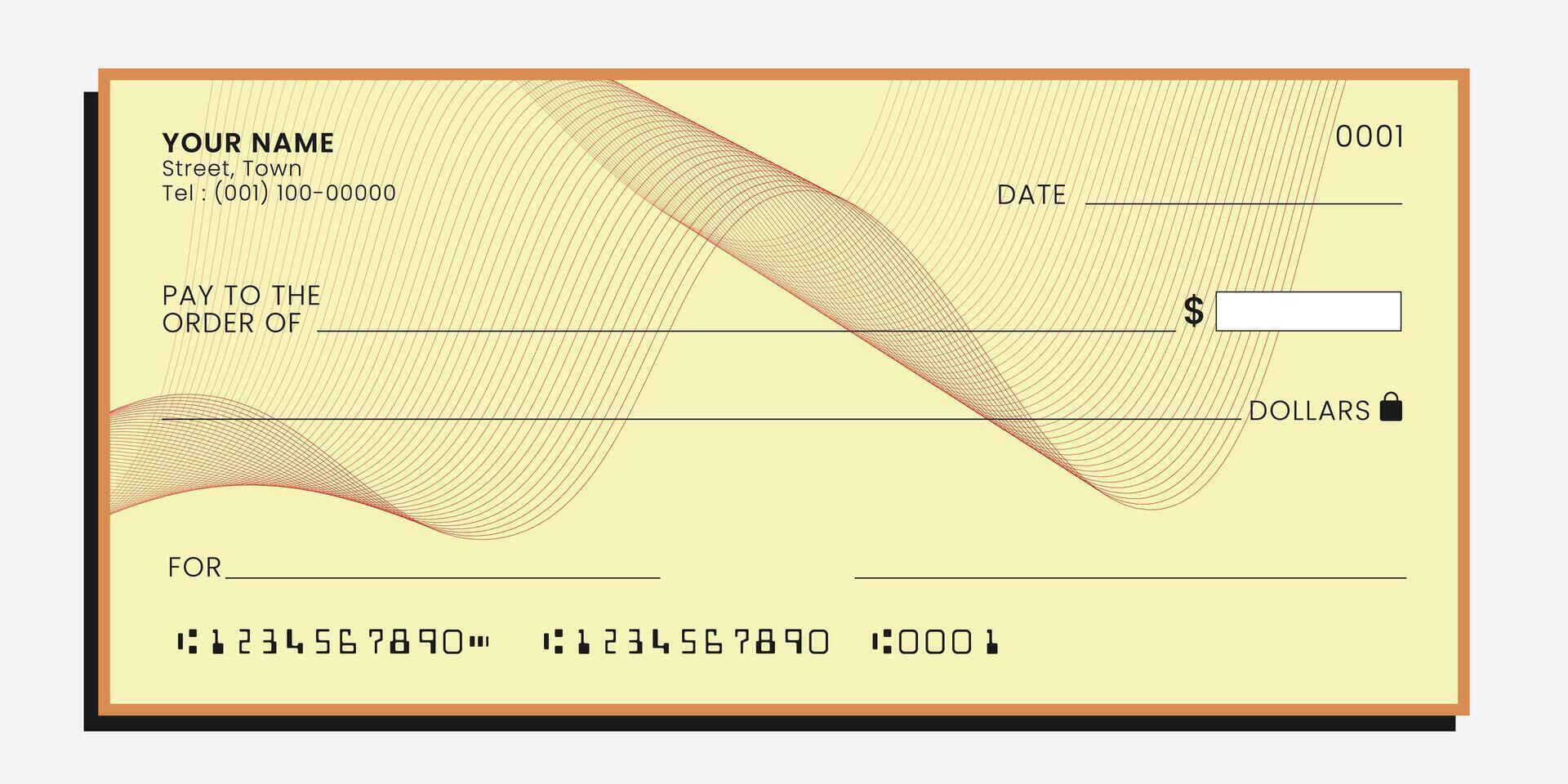 Blank bank check. Money payment bank check voucher or pay cash cheque certificate, account bill paycheck. . vector