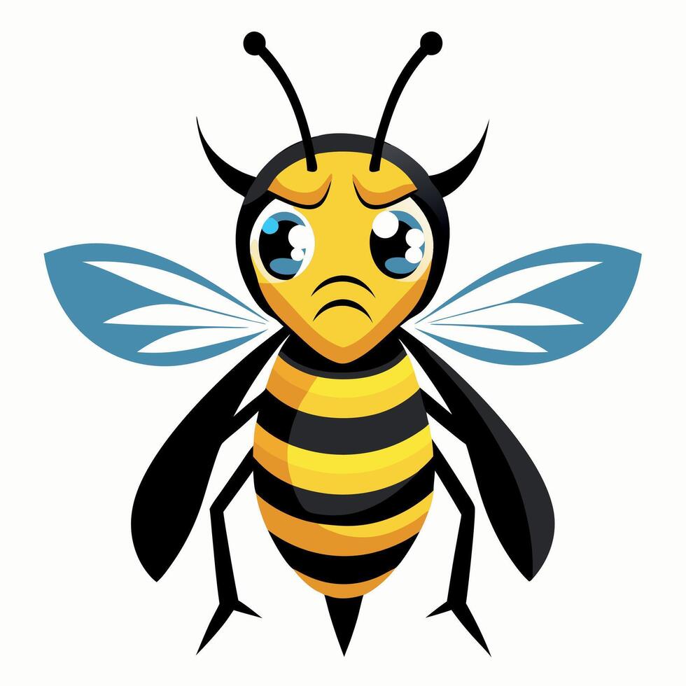 Executioner Wasp bee cries kawaii vector