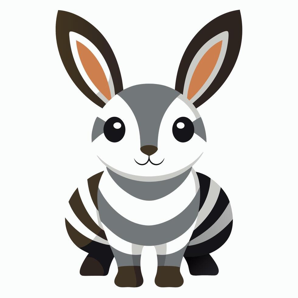 European Hare looks kawaii vector