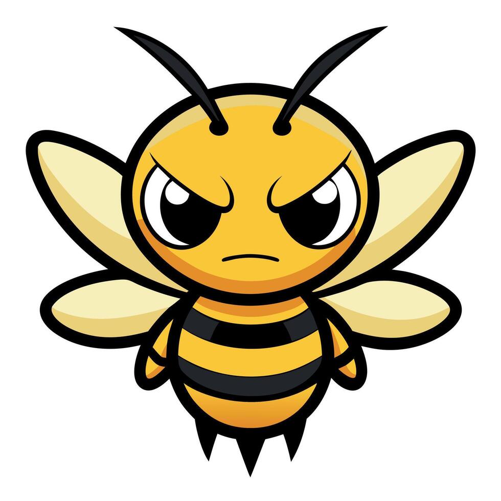 Executioner Wasp bee angry kawaii vector