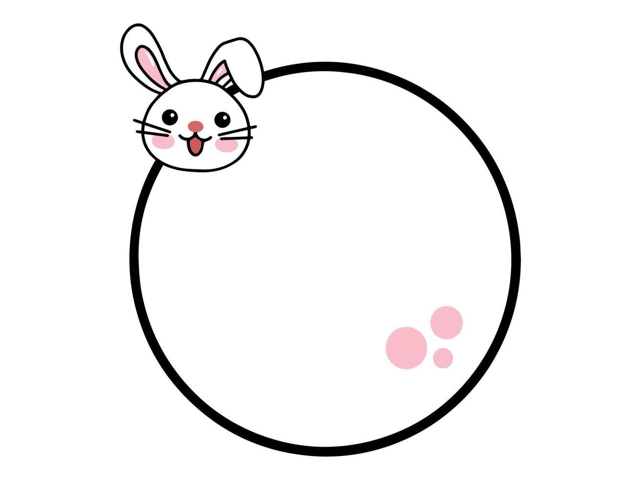 Rabbit Animal Head Circle Frame Background vector