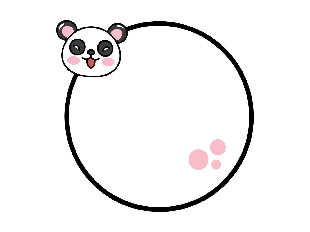 Panda Animal Head Circle Frame Background vector