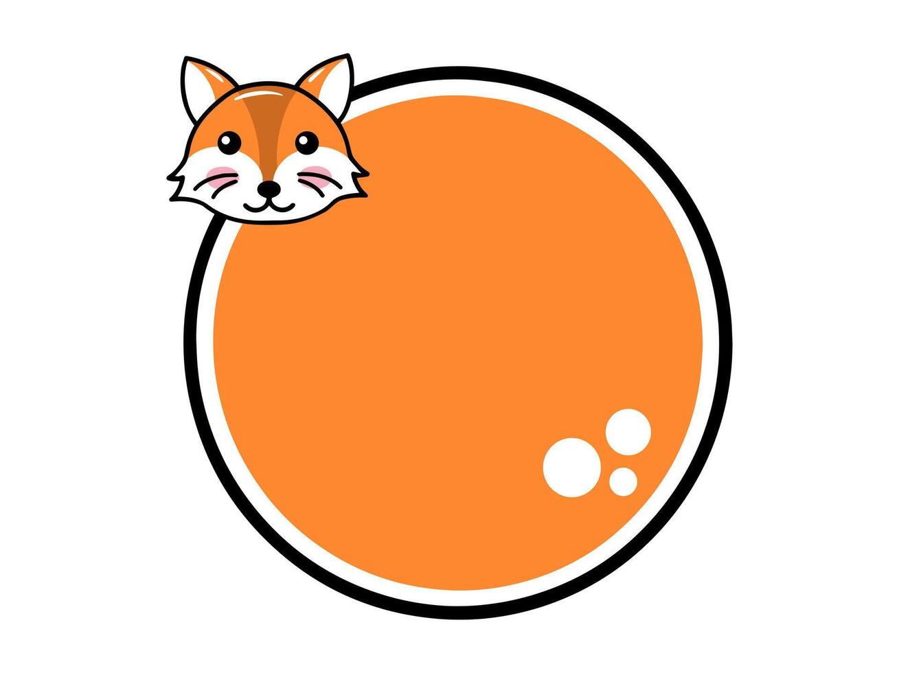 Fox Animal Head Circle Frame Background vector