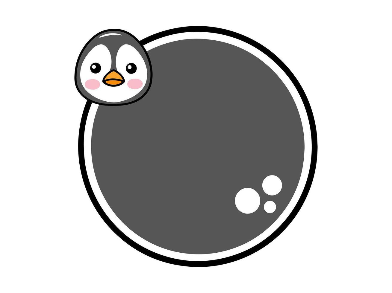 Penguin Animal Head Circle Frame Background vector