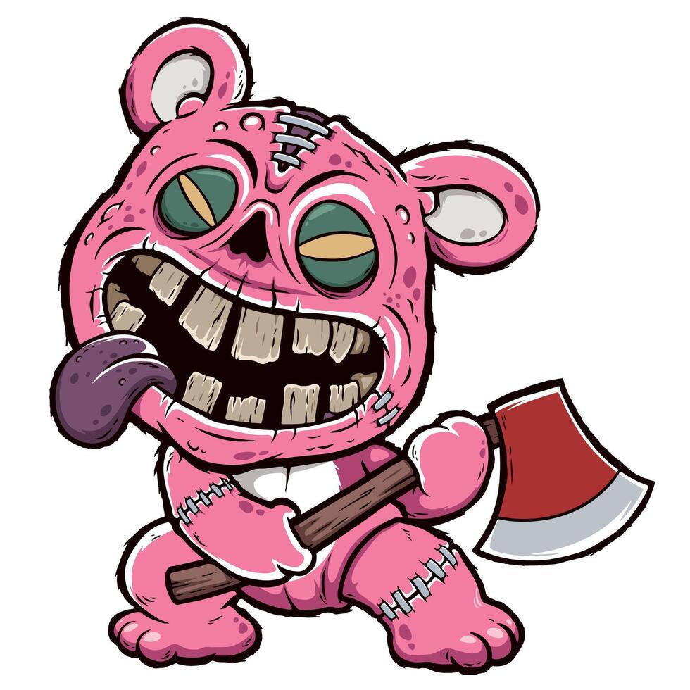 Cartoon Teddy Zombie characters, Zombie Bear, Evil bear vector
