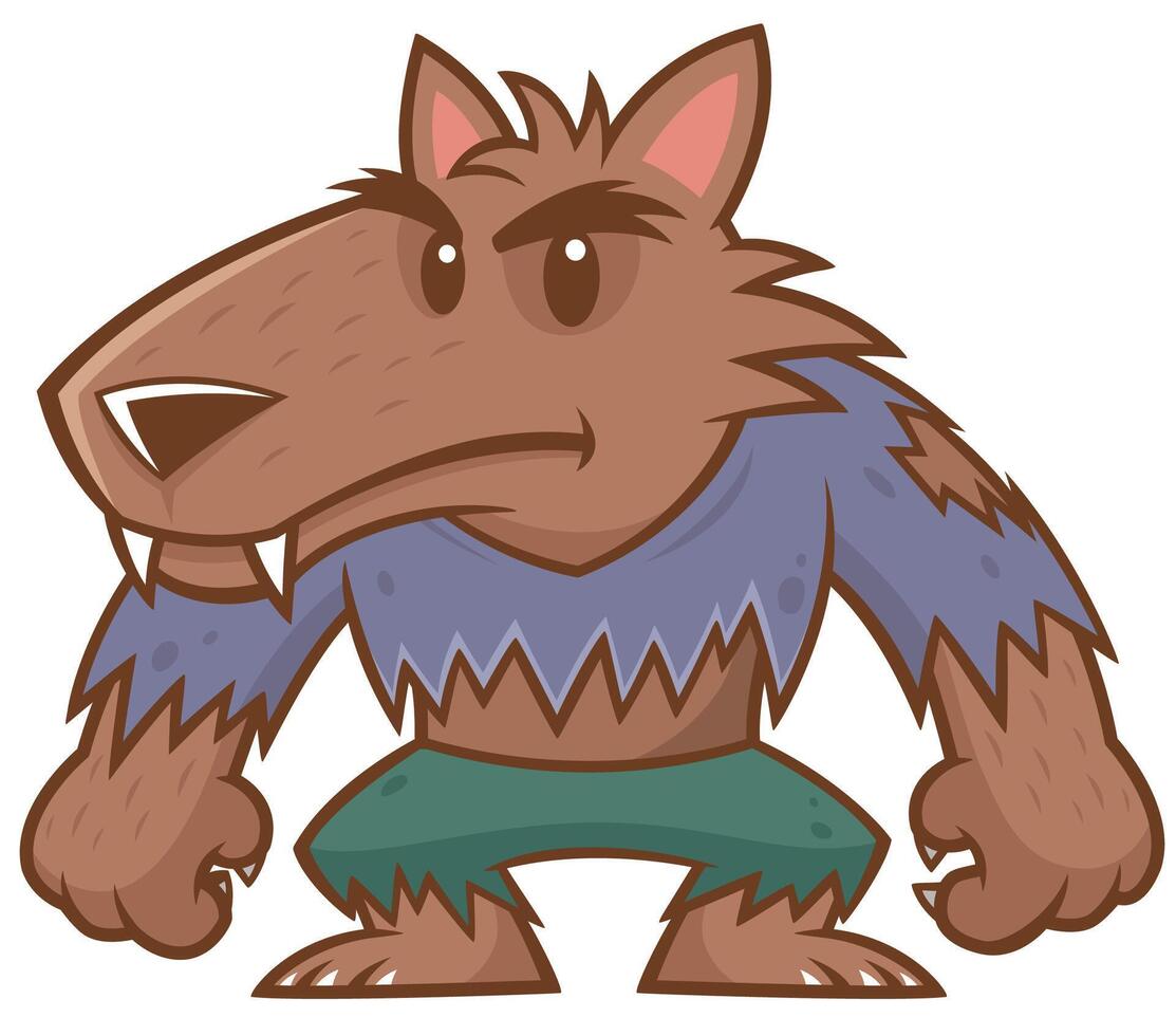 Halloween werewolf cartoon vector