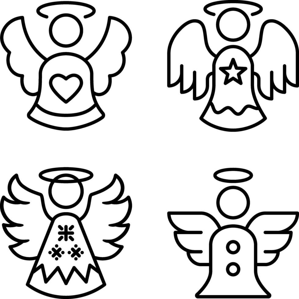 Christmas angel line icon. vector