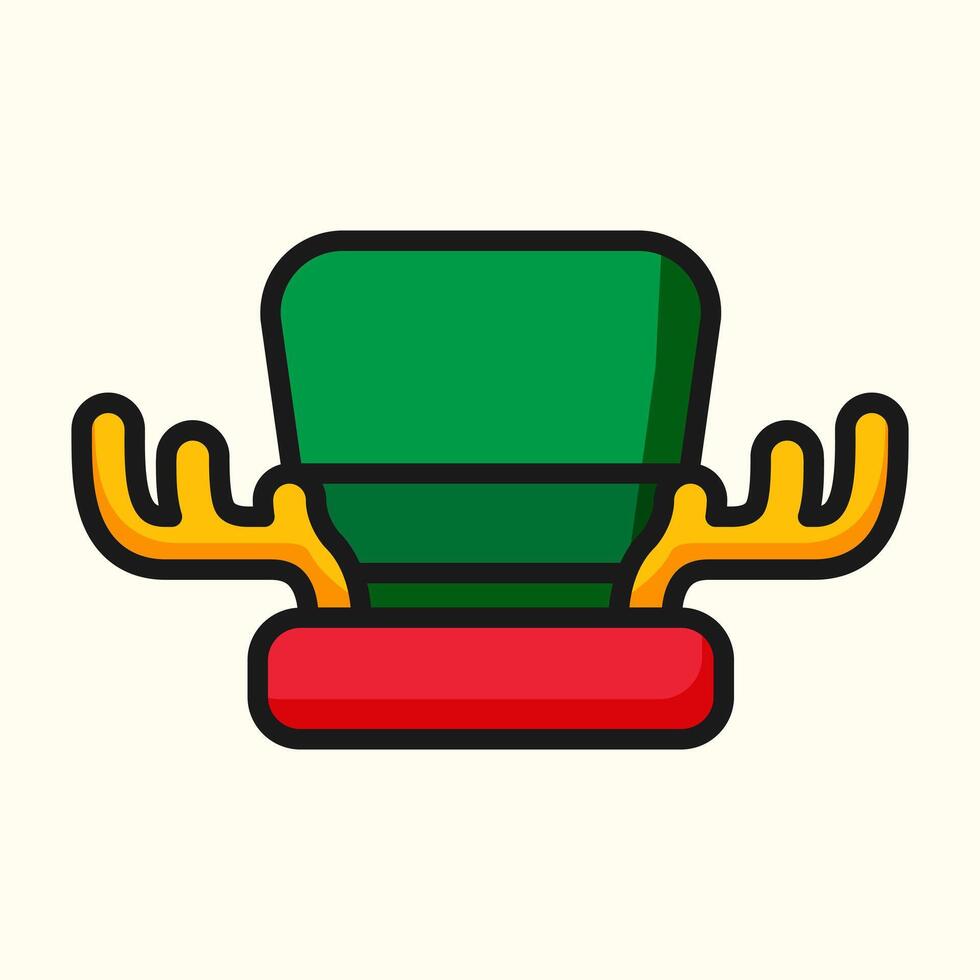 Christmas antler hat icon vector
