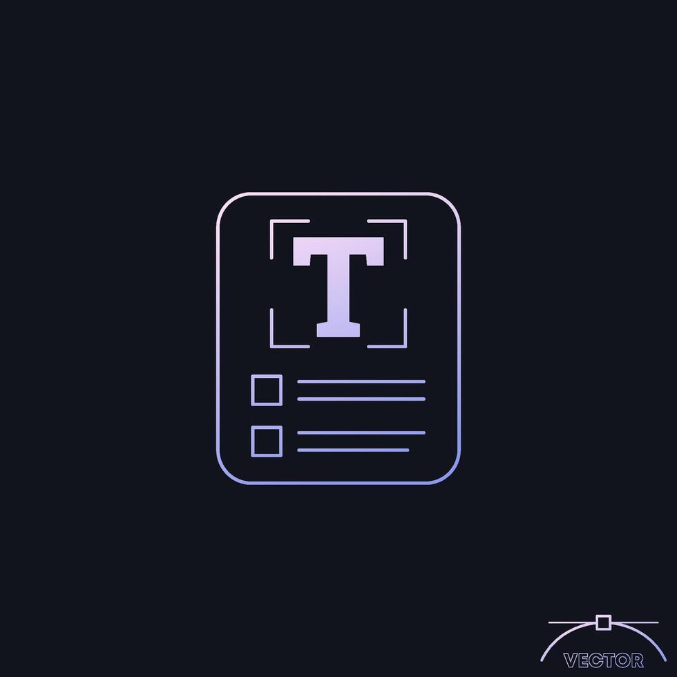 text scan icon with a gradient vector